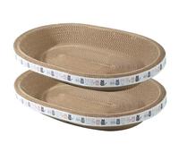 Cat Scratcher 2pcs 18.5x12.6 Pulgadas Oval Carga Fuerte Cardboard Corrugado Cama de Gato Cat Dense Dense Damppoof Multipropo