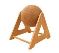 Cat Scratcher Ball - 29x23x30cm 11.4x9.1x11.8 pulgadas, juguete de mordedura para mascotas, cuerda de sisal rodillo de madera | Pequeño medio grande gatito Chinchilla's Bunny Indoor Activity Center