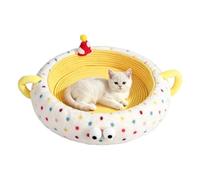 Cat Scratcher Bed - Endurable Furniture Protector 18.9in | Cotton Rope & Foam Board Mat with Attached Toys for Scratching, Lounging & Indoor Enrichment, Helps Protect Sofas, Chairs & T