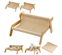 Cat Scratcher Couch,Upgrade and Enlarge 2-in-1 Cat Scratch Pad and Lounger,Wear-Resistant,Breathable Fabric,High Load-Bearing Pet Wavy Rocker with Replacement Pads,for Indoor Cats (with Pad-a)