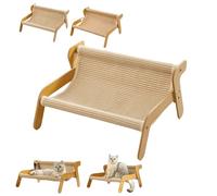 Cat Scratcher Couch,Upgrade and Enlarge 2-in-1 Cat Scratch Pad and Lounger,Wear-Resistant,Breathable Fabric,High Load-Bearing Pet Wavy Rocker with Replacement Pads,for Indoor Cats (A)