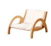 Cat Scratcher Couch - Wooden Adjustable Backrest for Kittens, Pet Claw Grinding Lounge with Soft Cushion and Sturdy Frame, Ideal for Indoor Nap Play Scratch Wall Floor Protection