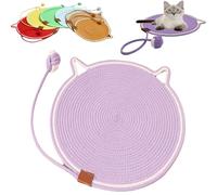 Cat Scratcher, Round Cat Scratch Pad, Cat Play Mat Interactive, Cat Scratching Pad with Ball, Hangable Cat Bed Mat Wall Furniture Protector, Dual Scratching Pads for Indoor Cats Dogs (Purple,Large)