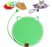 Cat Scratcher, Round Cat Scratch Pad, Cat Play Mat Interactive, Cat Scratching Pad with Ball, Hangable Cat Bed Mat Wall Furniture Protector, Dual Scratching Pads for Indoor Cats Dogs (Green,Large)