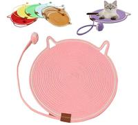 Cat Scratcher, Round Cat Scratch Pad, Cat Play Mat Interactive, Cat Scratching Pad with Ball, Hangable Cat Bed Mat Wall Furniture Protector, Dual Scratching Pads for Indoor Cats Dogs (Pink,Small)