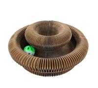 Cat Scratcher, Scratching Pad, Lightweight Portable Easy Storage Space Saving Corrugated Paper Compact Fold Sturdy Build, Training Cat Toy for Home Indoor Activity, 3,94 x 2,76 x 2,76 pulgadas, Brown