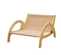 Cat Scratcher Sofa - Adjustable Wooden Lounger, Reclining Cat Scratching Bed with Sisal SurfaceE, Cooling Pet Lounge | Indoor Sofa for Kitten Sleeping, Claw Grinding, Carpet Protection