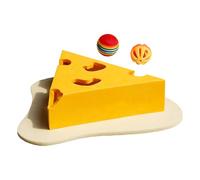 Cat Scratcher Toy, Kitten Scratching Post, Cheese Design Pad, Wear-Resistant Felt, Interactive Hole Play, 9.84x10.24x11.22 Inches, 220g Lightweight, for Home Claw Training