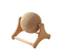 Cat Scratcher Toy - Wood Sisal | Interactive Anti Tip Pet Ball