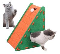 Cat Scratcher, Triangular Felt Scratch Board, Cat Climbing Mat, Modern Kitten Scratcher for Claw Sharpening, Playing Relaxing, 21.65x15.75x11.81 Inches, Green, Brown