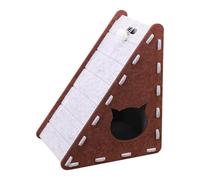 Cat Scratcher, Triangular Felt Scratch Board, Cat Climbing Mat, Modern Kitten Scratcher for Claw Sharpening, Playing Relaxing, 21.65x15.75x11.81 Inches, Green, Brown