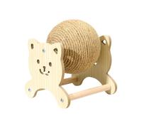 Cat Scratcher - Wooden Sisal Rope Rolling Ball Toy