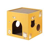 Cat Scratchers Lounge, Square Claw Sharpener Box, Cat Cardboard House, High Density Cardboard Claw Sharpener 35x35x35cm for Indoor, Home, Pet Interaction, Present, Orange Color