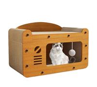 Cat Scratching Bed, Kitten Lounge Board, 21,65 x 11,42 in Interactive Cat Toys, Portable Rolling Cart Scratcher Nest, Authentic Claw Grinder for Indoor Cats Training Playing