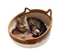 Cat Scratching Bed With Toy Ball Cute Woven Season Relaxation Pet Basket