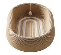 Cat Scratching Board, 2 In 1 Oval Cat Scratcher Cardboard Bowl Nest | Furniture Protector Sisal Bowl | Cats Nail Scratcher Board | For Home Apartment Living Room Bedroom Floor Couch