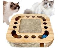 Cat Scratching Board, Durable Cardboard Scratcher with 2 Bell Ball Tracks, Interactive Pet Toy for Indoor Play, for Protecting Furniture, Floor, and Keeping Cats Active
