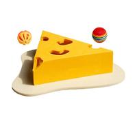 Cat Scratching Board, Felt Pet Kitten Scratching Pads with Cheese Design, Wear-Resistant Interactive Scratcher Toys, Ideal for Kittens, Pet Play Accessory, 9.84x10.24x11.22 Inches