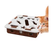 Cat Scratching Board, Nail Scratcher Toy, Felt Puzzle Box, Interactive Cat Game with Bell Balls Active Play Mental Enrichment for Exercise Floor Fun Kitten Home Outdoor Travel Pet Activity Use