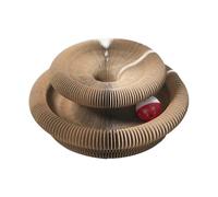 Cat Scratching Board | Round Cat Corrugated Circular Interactive Toys | Foldable Cat Accordion Toy with Bell Ball for Cat Play and Exercise, Perfect for Keeping Your Feline Engaged and Active