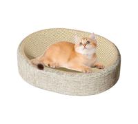 Cat Scratching Board, Scratch Cardboard Sisal Woven Kitten Bed for Furniture Corner, Sisal Blanket Rest Gym, Living Room, Bedroom, Outdoor Floor, Window, and Camping, 41 x 31 x 10 cm, 40 x 60 x 10 cm