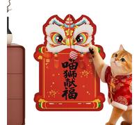 Cat Scratching Board - Wall Mounted Pad for Indoor Home Door Sofa | Cloth Build with Festive Chinese New Year Design, Grinding Claw Playing Toy, Boredom Relief Exercise for Kitten