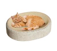 Cat Scratching Board, Woven Kitten Bed, 23.62x15.75x3.94 Inches, Scratch Cardboard Sisal Furniture, Corner Protector with Cozy Rest Spot, Multi Cat Gym for Living Room Bedroom Floor Window Camping