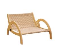 Cat Scratching Couch Bed - Sisal Scratching | Post Sofa With Adjustable Backrest | Durable Wooden Cat Lounge Chair | Cooling All-Season Pet Bed Combo For Indoor Cats Furniture Scratch Protection