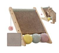 Cat Scratching Pads,28x30x33cm Triangle Cardboard Interactive With Balls,Space Saving Design Scratch Pad For Cats | For Enrichment Boredom Kitten Pet Indoor Home Bed Couch Carpet Protection