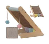 Cat Scratching Pads - Corrugated Paper Solid Wood 28x30x33cm Durable Interactive | Triangle Vertical Scratch Post with Balls, Couch Carpet Protection Scratcher | For Indoor Home Kitten Enrichment Use