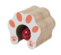Cat Scratching Panel with Ball Track Toy, Foldable Cardboard Kitten Scratcher with Interactive Sphere, Space Saving Pussycat Course Model for Claw Maintenance and Playtime