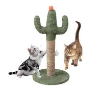 Cat Scratching Post, Green Cactus Sisal Scratch Pole, 23.62x11.81 Inches Stable Kitten Scratcher, Interactive Ball for Indoor Cats, Furniture, Carpets, and Walls
