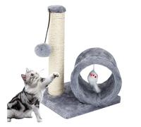 Cat Scratching Post Indoor Cats, Sisal Kitten Scratch Pillar with Spring Toy Attachment, 7.87x7.87 Inch, Durable Vertical Climber for Stress, Burrowing, and Healthy Feline