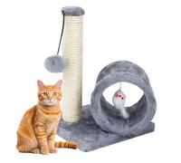Cat Scratching Post, Kitten Scratch Pillar, 11.81x7.87x7.87 Inches Elevated Interactive, Compact Natural Sisal Wrap, Stable Wide Base, Stress, Ideal for Climbing, Play