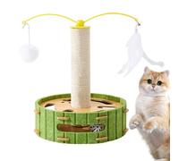 Cat Scratching Post - Post de sisal Scratch Post With Interactive Toy | Indoor Exercise Toy, Entertainment Supplies, Grooming Posts For Adult Cats, Kitten Play And Claw Maintenance