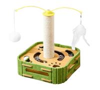 Cat Scratching Post, Sisal Cat Tower, Durable Scratch Pole, Interactive Ejercise Toy, Indoor Grooming Stand for Kittens, Adult Cats, and Indoor Play, Ejercises Prevents Tipping, 775 g Multicolor