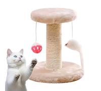 Cat Scratching Post, Sisal Scratch Tower, Interactive Hanging Toy with Stable Base, Vertical Climbing Pole, Great for Kitten Training, Play, Furniture Protection, Indoor Enrichment