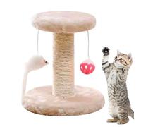 Cat Scratching Post, Sisal Scratch Tower, Interactive Toy Included, Furniture Protector for Kitten Training Climbing Play and Behavior Enrichment at Home, 7.87x7.87x7.09 Inches
