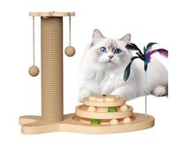Cat Scratching Post Sisal - Sturdy Scratch Toy Post for Indoor Use | Natural Rope with Claw Care Tower, Protection Claw for Kitten Cat Furniture Living Room Bedroom Balcony Patio, 16.92*12.99*3.54inch