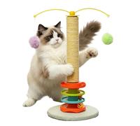 Cat Scratching Post - Track Ball Self Groomer, 18.50x9.05x9.05 Inch Interactive Cat Scratcher Tower for Indoor Kitten Claw Grinding Playing Exercise Furniture Protection Floor