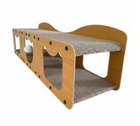 Cat Scratching Tunnel Rascador Sofá Cama Refugio para Gatos con Estructura de Doble Entradas Espacio Acogedor para, Marrón, Style to 1
