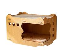 Cat Scrather House - Sello de cartón reciclado, muebles de gato protector ajustable | Diseño reversible de textura de rascar versátil, tarjeta de protección contra garras portátil ligera