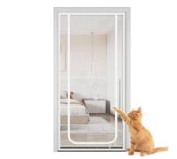 Cat Screen, Pet Door Screen Gate, Zippered Mesh Barrier Protector, Tear-Resistant Breathable Fabric, Easy to Install Remove, 35.43x86.61 Inches Black, Ideal for Stairways Hallways