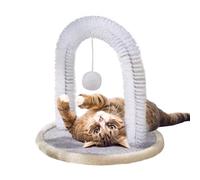 Cat Self Groomer - 11.81x11.81x12.99 Inches Arch Grooming Brush for Easy Shedding, Stress Comfort with Scratching Pad, Play Toy for Large Medium, Small, Kitten, Pet Accessory Use