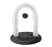 Cat Self Groomer, Arch Brush Toy, Shedding Hair Remover, Built In Scratching Pad, Non Slip Massage Station, 13.78x9.84x12.99 Inches, for Pet Care, Furniture Safety, Indoor Feline