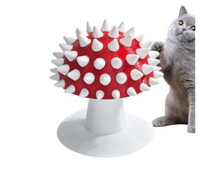 Cat Self Groomer Comb, Mushroom Shape Grooming Brush, 3.15×2.75×3.34in Pet Grooming with Self Massage, Portable Silicone Cat Brush, Gentle Care Comb with Cute Style, Indoor Pet Tool for Home Use