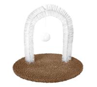 Cat Self Groomer, Grooming Arch Brush, 13.78x9.84x12.99 Inches Shedding Hair Remover, Built-In Scratching Pad, Non-Slip Base, Massage Toy for Furniture Protection