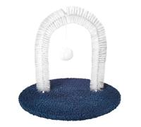 Cat Self Groomer, Grooming Arch Brush, 13.78x9.84x12.99 Inches Shedding Hair Remover, Built-In Scratching Pad, Non-Slip Base, Massage Toy for Furniture Protection