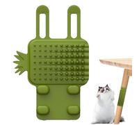 Cat Self Groomer - Herramienta de rascar de silicona para aseo, 1 estación de frotamiento montada en la pared para felinos, almohadilla de cerdas flexibles con tiras adhesivas, suministro de mascotas