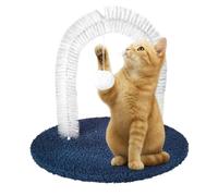 Cat Self Groomer, Pet Grooming Brush with Scratching Pad, 13.78x9.84x12.99 Inches Hair Remover & Shedding Tool, Non Slip Massage Toy for Cats, Furniture Protection and Indoor Play